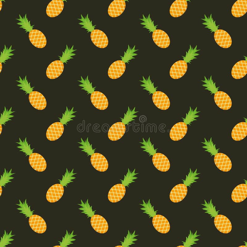 Pineapple and hearts seamless pattern background royalty free illustration