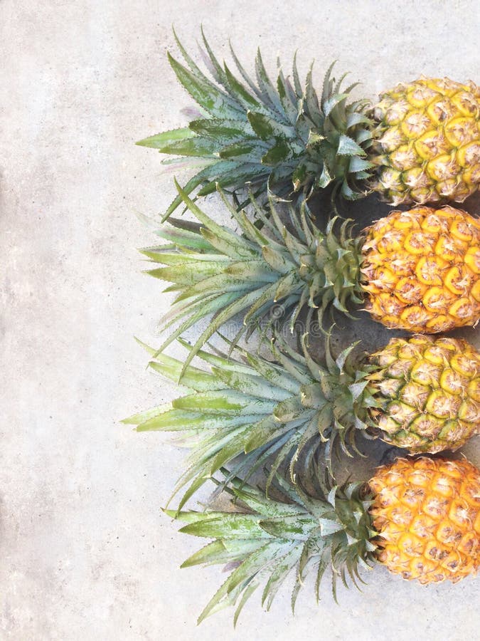 Pineapple Isolated on Cement Stock Photo Image of lime, earpiece