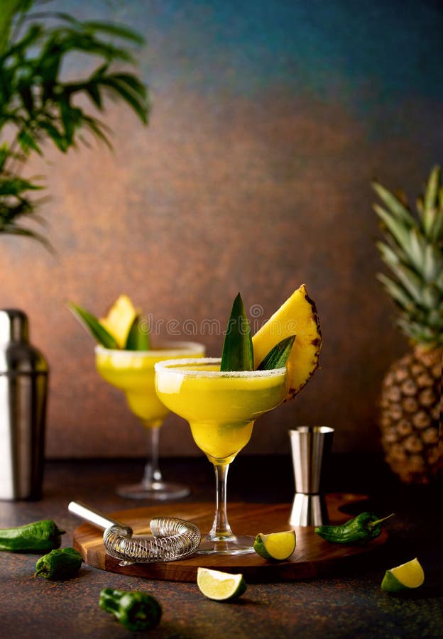Pineapple Jalapeno Margarita Cocktail Stock Image Image of cocktail