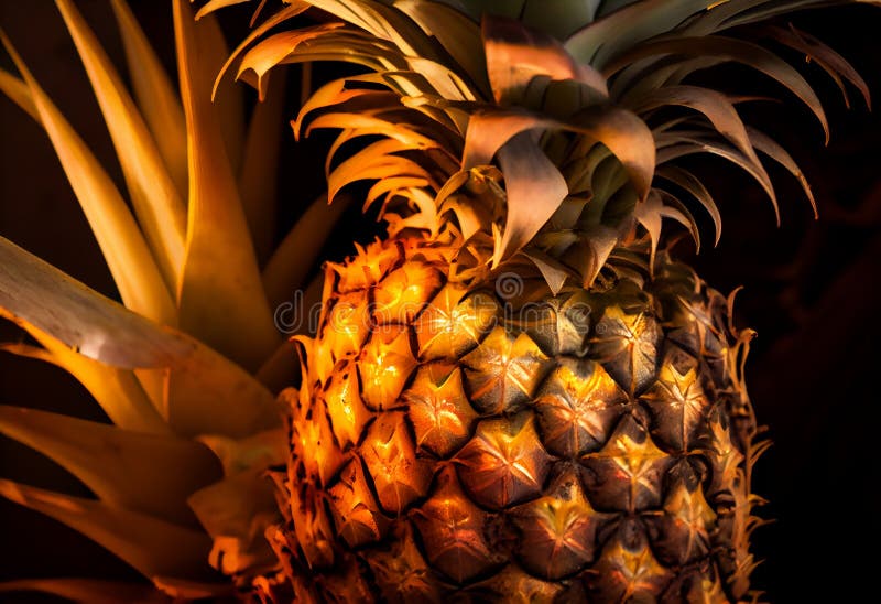 Pineapple the King of Tropical Fruits. AI Generated Stock Illustration
