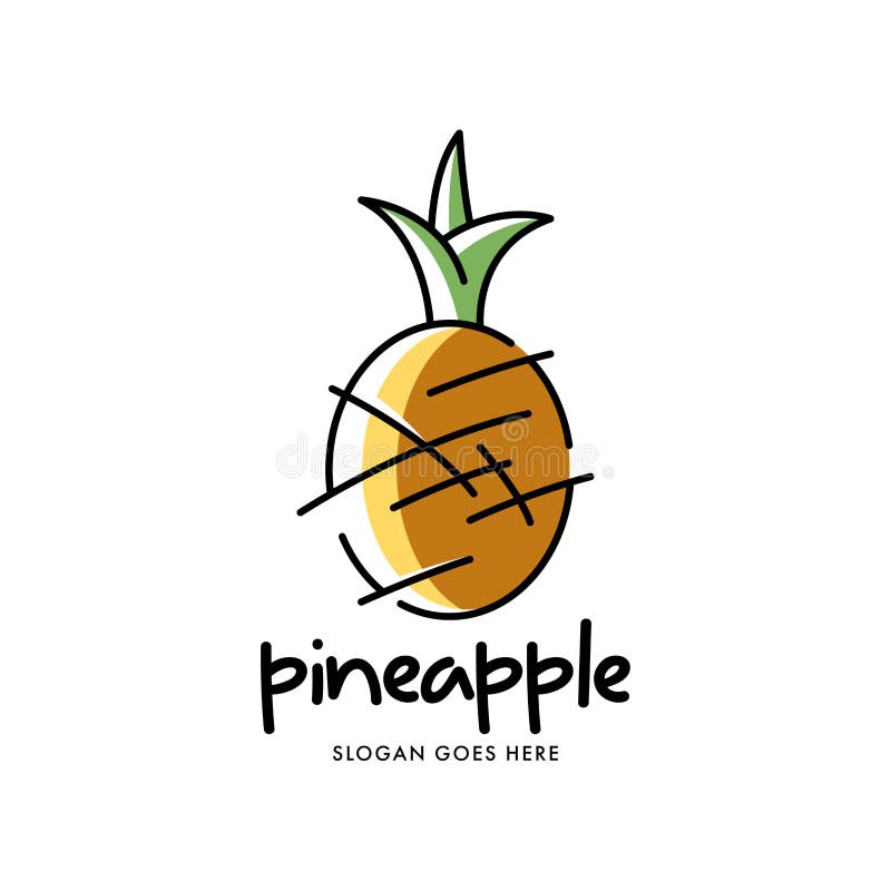 Pineapple Logo Design Concept Vector Stock Illustration Illustration