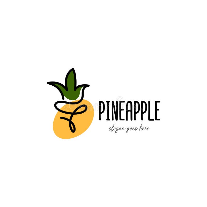 Pineapple Logo Design Concept Vector Stock Illustration Illustration