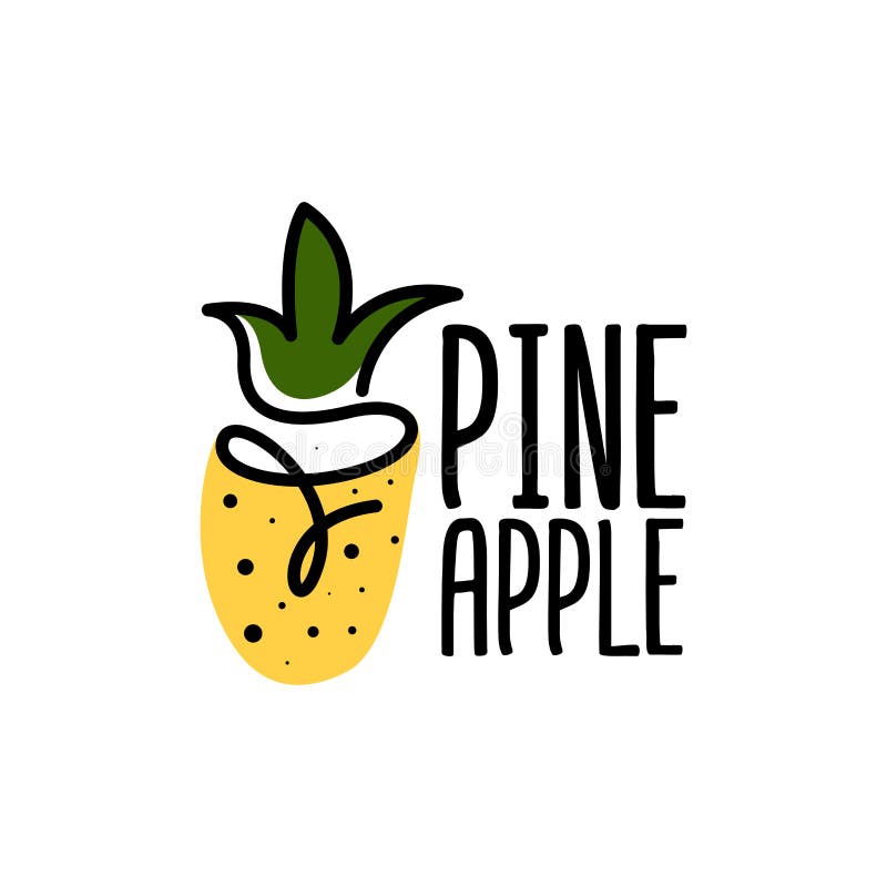 Pineapple Logo Design Concept Vector Stock Illustration Illustration