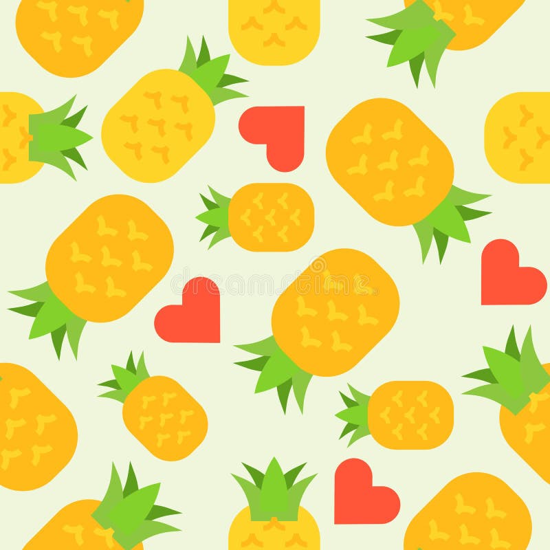 Pineapple Lover Seamless Pattern for Wallpaper or Wrapping Paper Stock