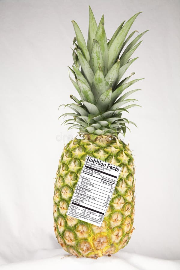 Pineapple with Nutrition Label Stock Photo Image of carbohydrate