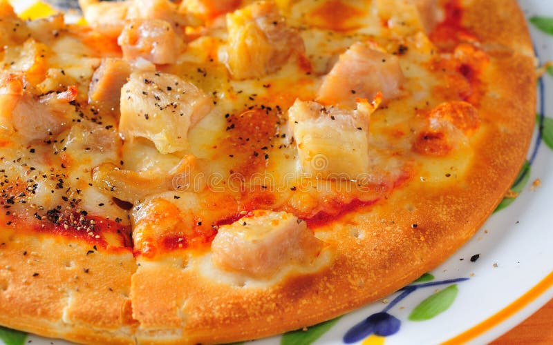 Pineapple pizza stock image. Image of cheese, sesame 34522359