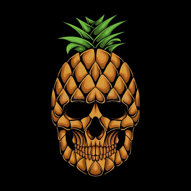 Skull Pineapple Vector Stock Illustrations – 116 Skull Pineapple Vector
