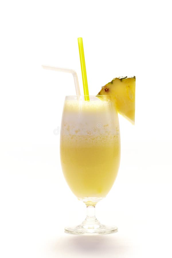 Pineapple smoothie on white