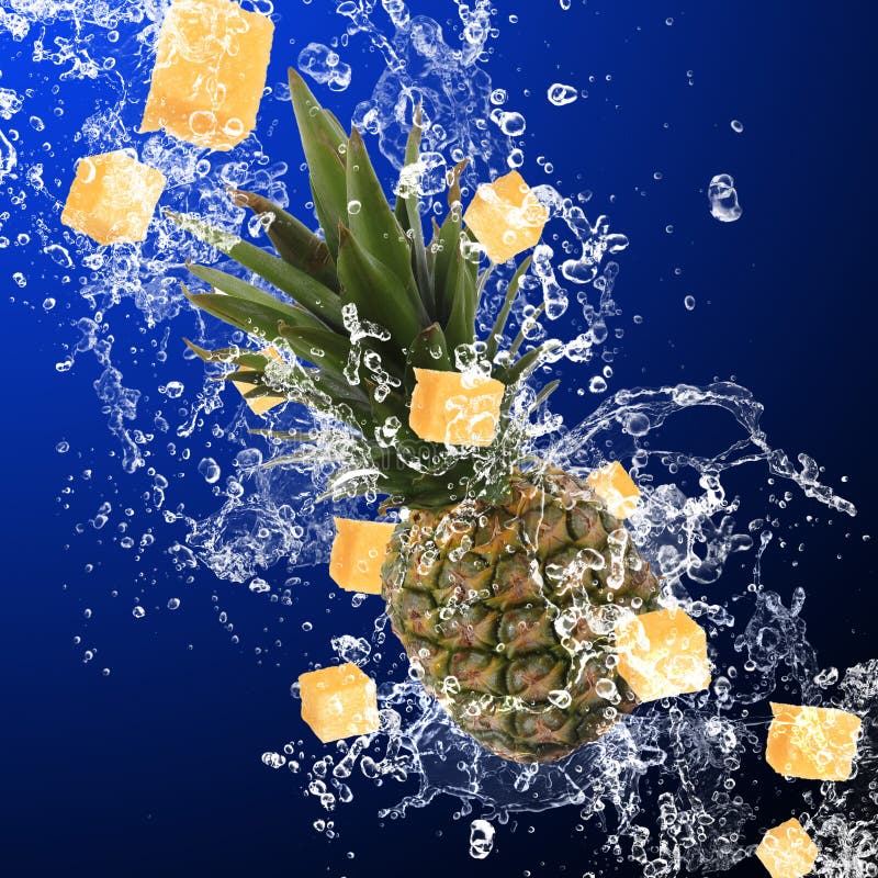 Pineapple water splash stock image. Image of color, liquid 11460865