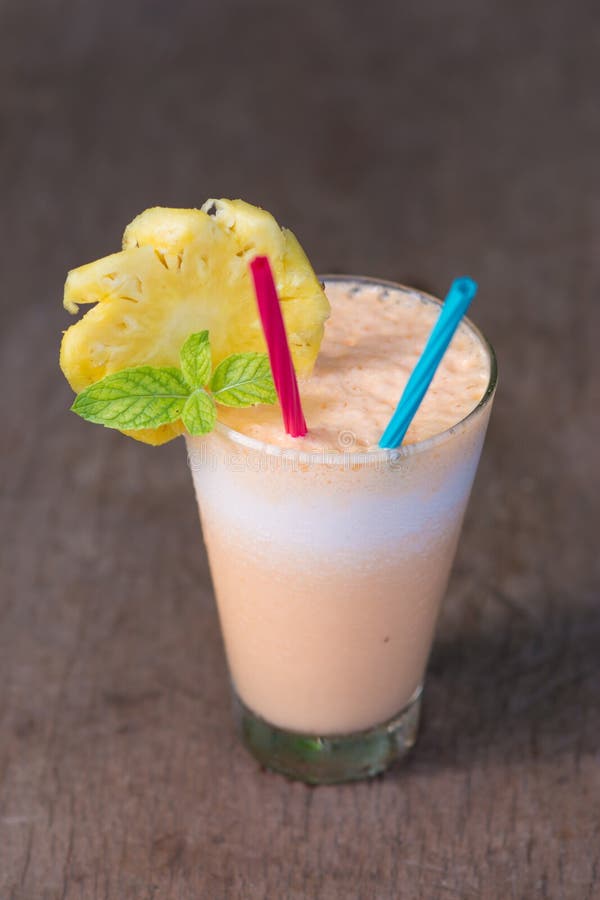 Pineapple and Yogurt Smoothie for Health Stock Photo Image of cook