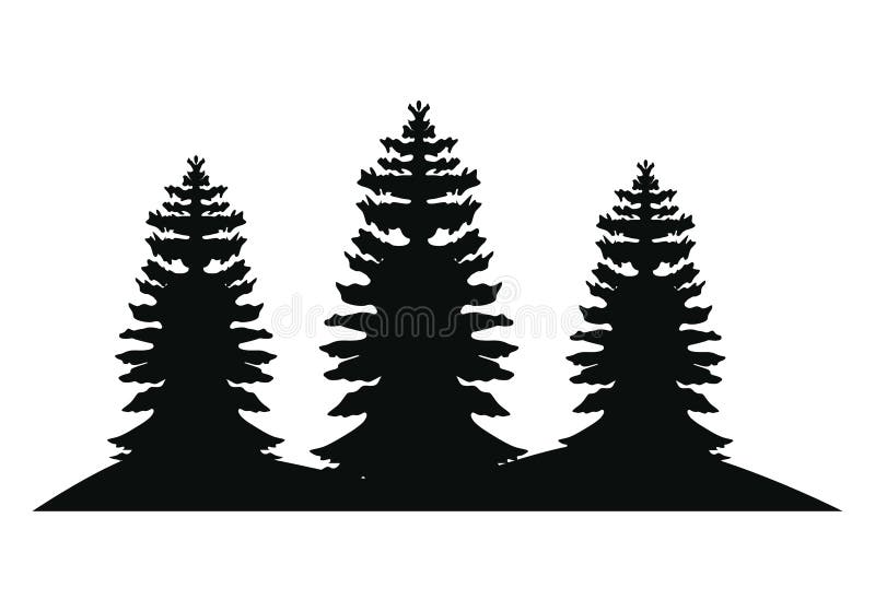 Pines forest silhouette vector illustration