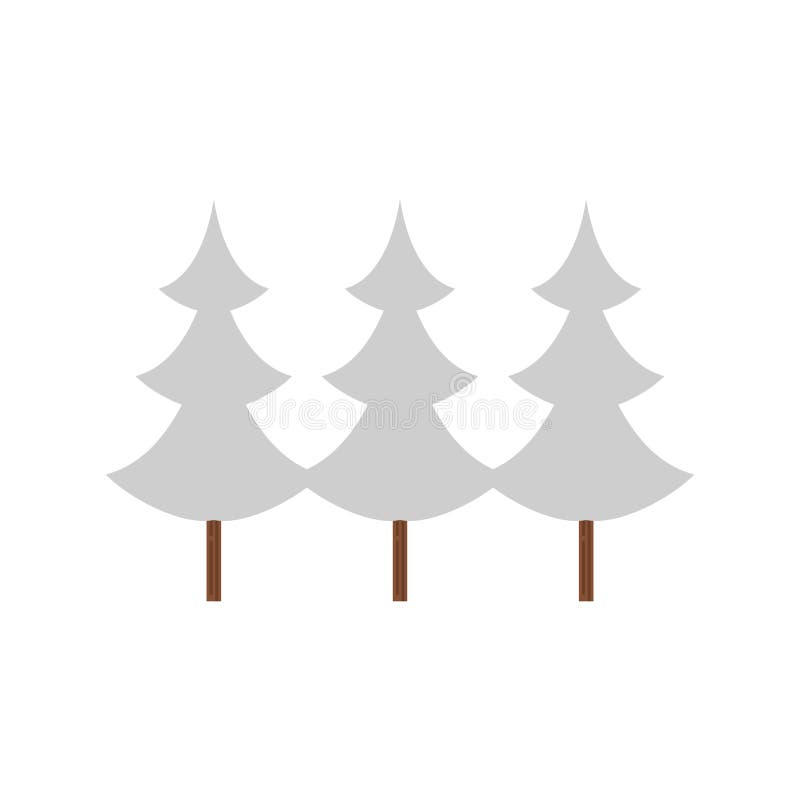 Pines trees forest scene icon stock illustration