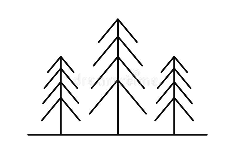 Pines trees line style vector illustration