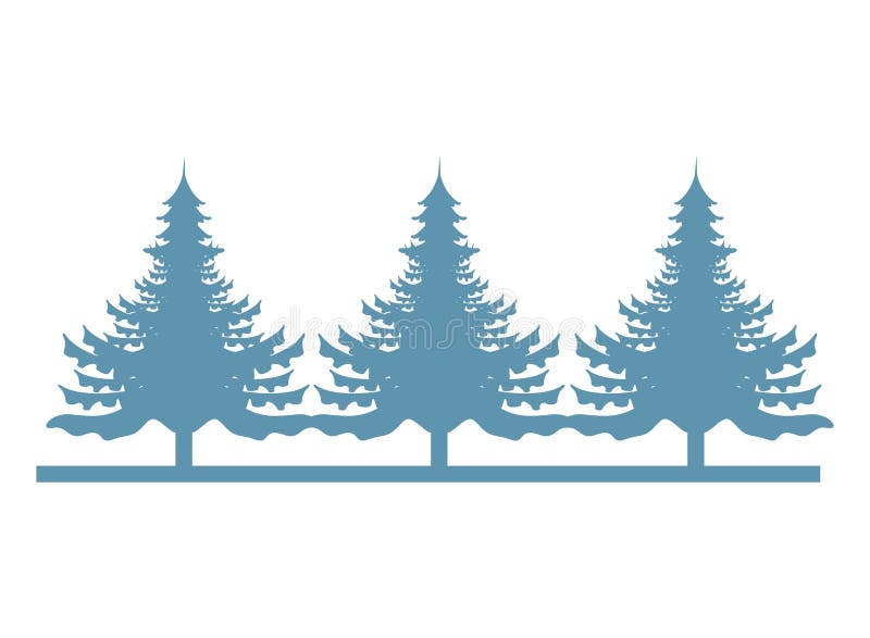 Pines trees plants forest scene royalty free illustration