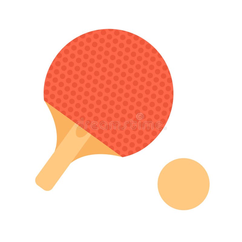 Ping Pong Paddle with Ball Semi Flat Colour Vector Object Stock