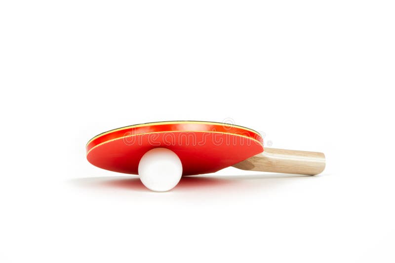 Ping Pong Paddle and Ball on a White Background stock images Ping Pong Paddle and Ball on a White Background stock images