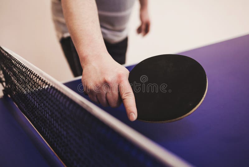 Ping Pong Player with Table Tennis Racket Stock Photo Image of