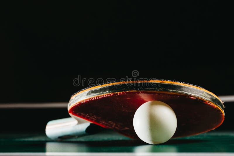 Ping Pong Racket Leaning on Ping Pong Ball Stock Image Image of