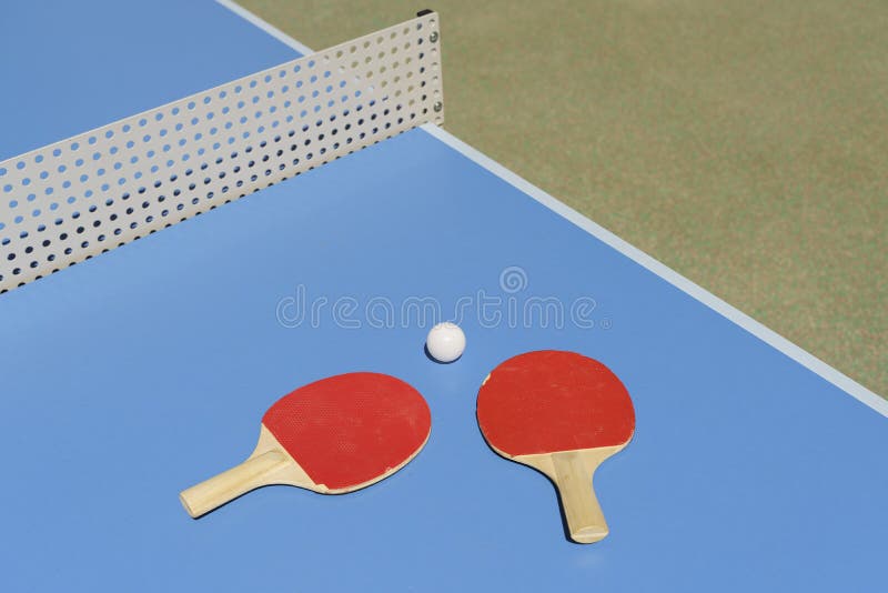 Fond Filet De Ping Pong Et Balle De Couleur Bleue Fond, Haute