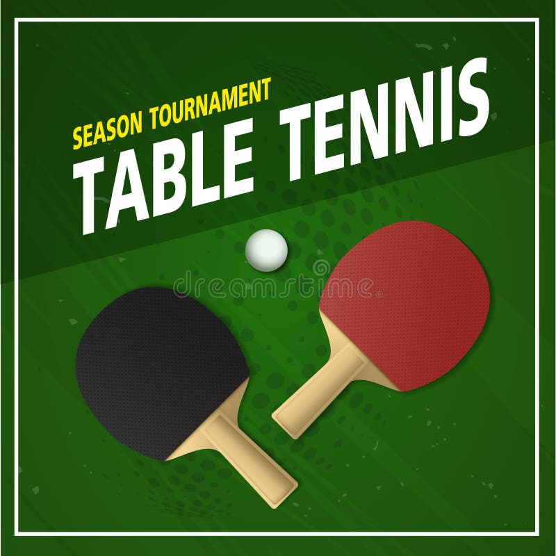 Ping Pong or Table Tennis Tournament. Poster or Banner Vector Template