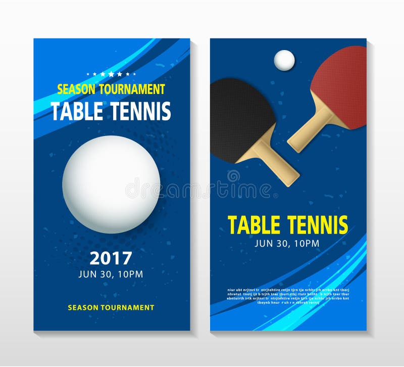 Ping Pong or Table Tennis Tournament. Poster or Banner Vector Template