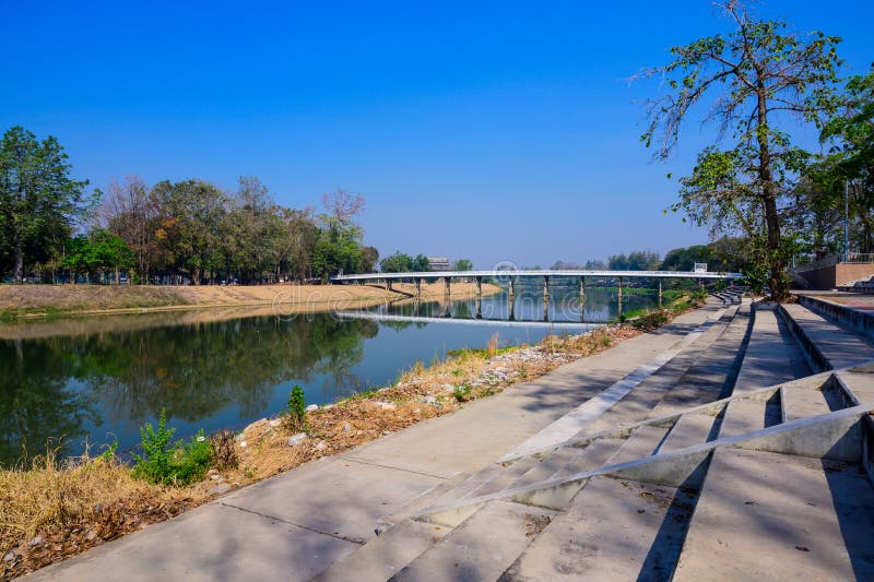 Ping rivier in de provincie Kamphaeng Phet royalty-vrije stock fotografie