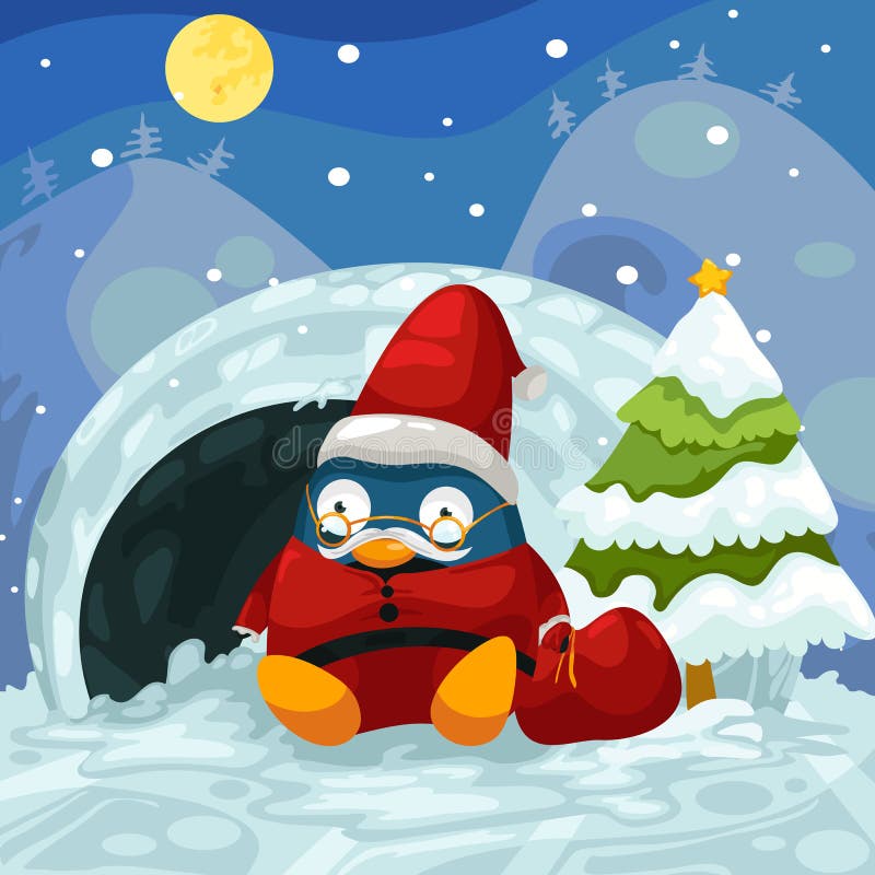 Pingouin de Santa illustration libre de droits Pingouin de Santa illustration libre de droits