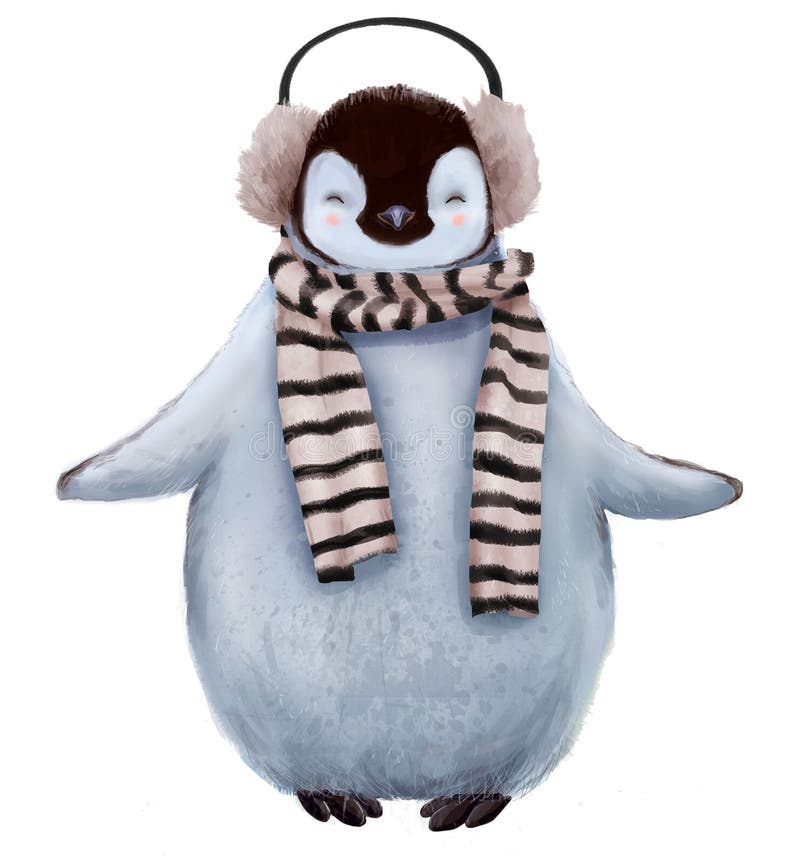 Pingouin mignon avec l'écharpe illustration stock Pingouin mignon avec l'écharpe illustration stock
