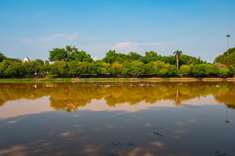 Ping rivier in de provincie Chiang Mai stock foto
