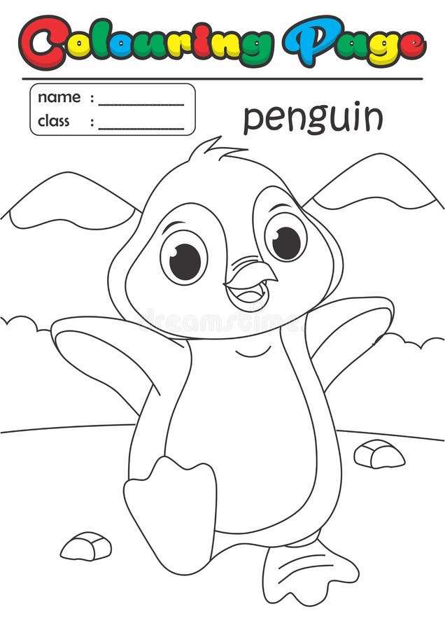 Pinguim do livro de coloração da página da coloração Apropriado fácil da categoria para crianças ilustração royalty free Pinguim do livro de coloração da página da coloração Apropriado fácil da categoria para crianças ilustração royalty free