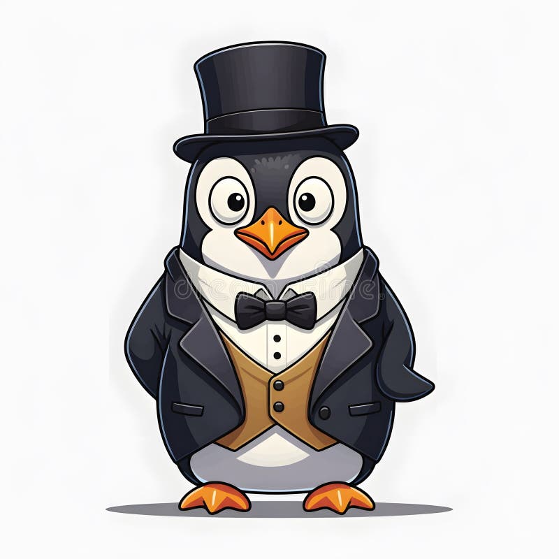 Pinguin in formaler Kleidung. ai generiert. stock abbildung