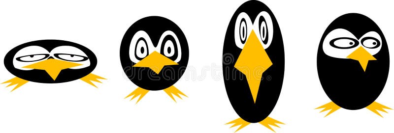 Pinguini, stylized royalty illustrazione gratis Pinguini, stylized royalty illustrazione gratis