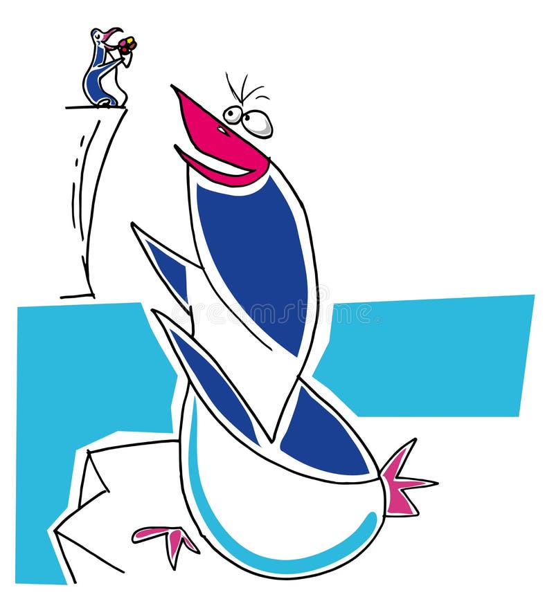Pingvinförälskelseglass vektor illustrationer Pingvinförälskelseglass vektor illustrationer