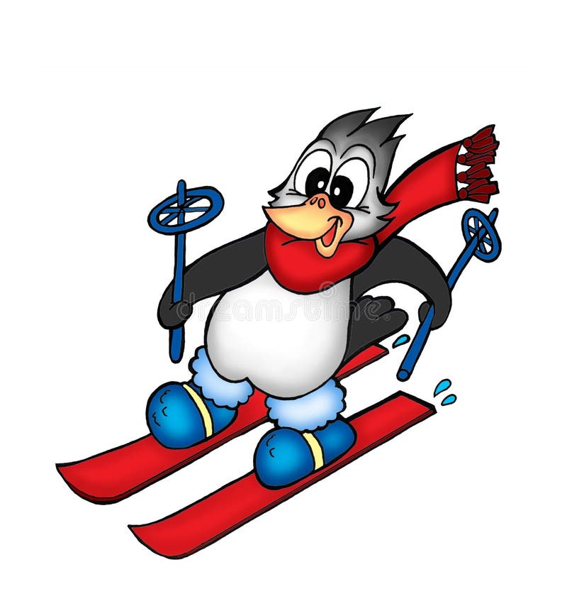 Pingüino del esquí libre illustration Pingüino del esquí libre illustration