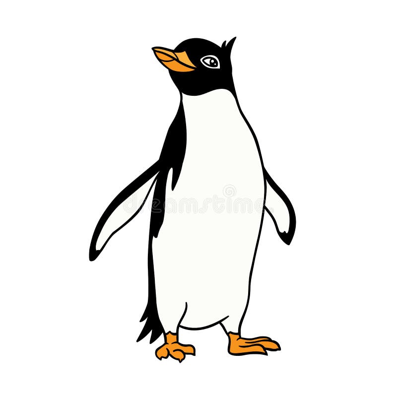Pingüino lindo en un fondo blanco libre illustration Pingüino lindo en un fondo blanco libre illustration