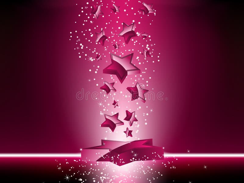 Pink 3D Stars Background