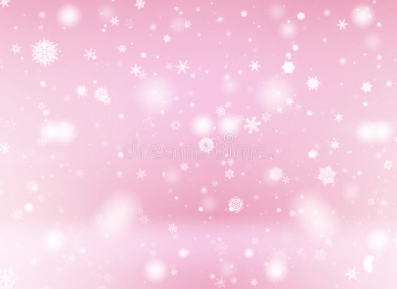Pink Abstract Background. White Light and Snowflakes Christmas Blurred  Beautiful Shiny Lights Use Wallpaper Backdrop Stock Illustration -  Illustration of blurred, abstract: 182951509