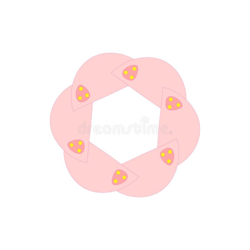 Pink Abstract Circle Icon in Cartoon Style Stock Vector Illustration