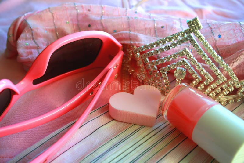 Pink accessories stock photo. Image of spectacles, nail 1847518
