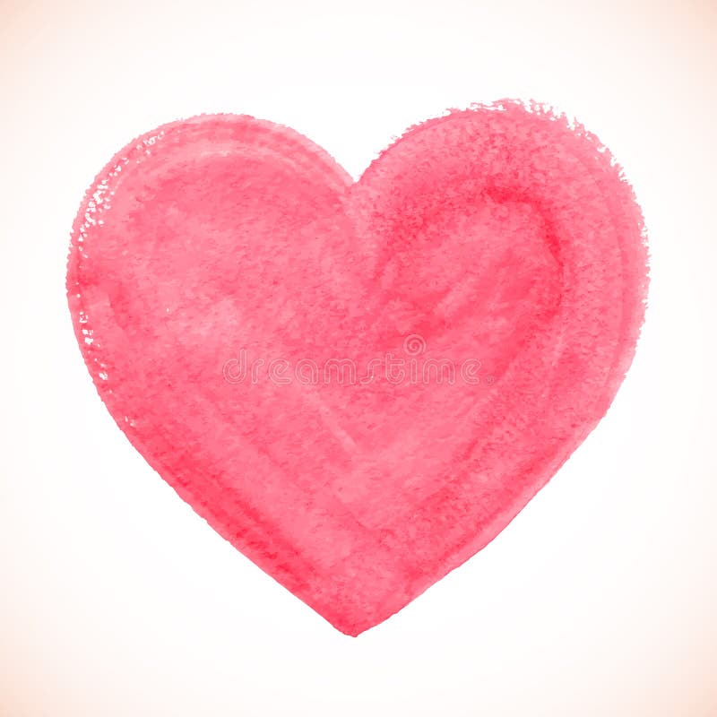 Pink acrylic color textured painted heart stock illustration
