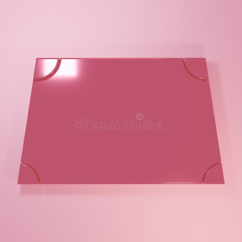 Pink Acute trapezoid shape icon isolated on pink background. Minimalism concept. 3D render illustration vector illustration