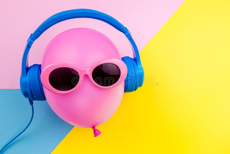 Pink air balloon on colorful background, Bright Summer Color, Tr royalty free stock photos Pink air balloon on colorful background, Bright Summer Color, Tr royalty free stock photos
