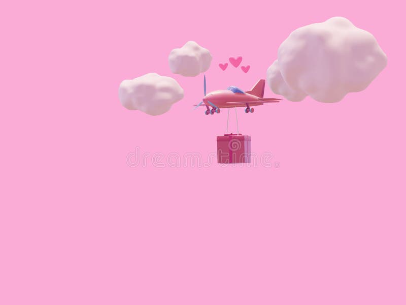 The Pink Airplane is Carrying a Great Gift for the Holiday. 3d Illustration Stock Illustration - Illustration of airplane, holydays: 169110654 The Pink Airplane is Carrying a Great Gift for the Holiday. 3d Illustration Stock Illustration - Illustration of airplane, holydays: 169110654