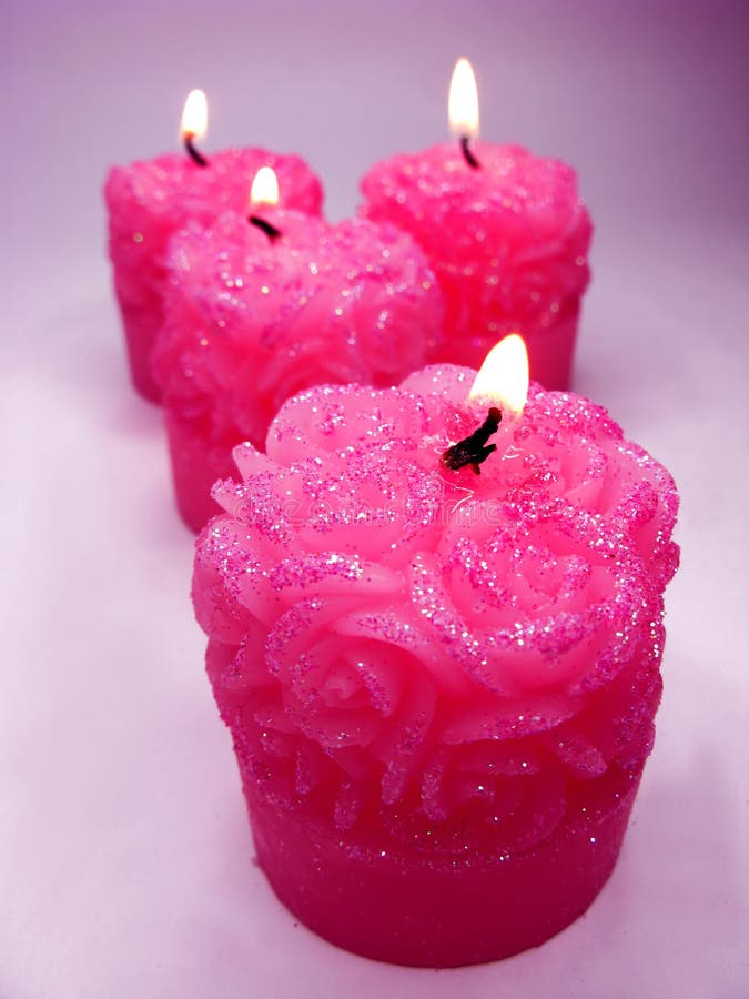 Pink Aroma Spa Scented Candles Set Stock Image Image of love, sensual