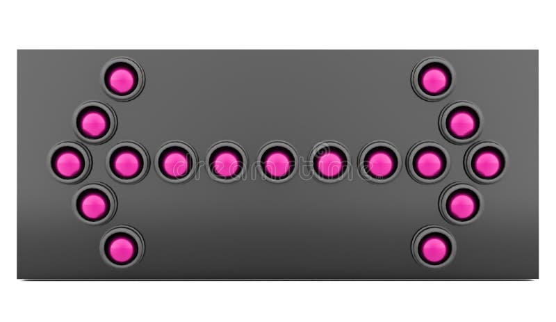 Pink arrows light on road stock illustration