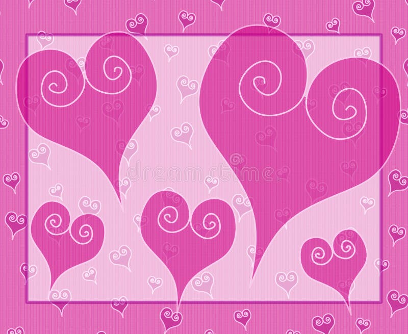 Pink Artsy Valentine s Day Hearts Card