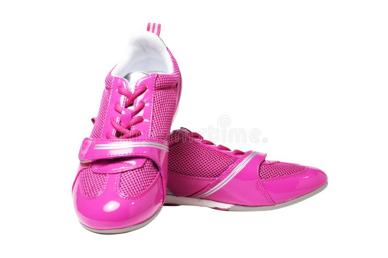 Pink athletic shoes stock image. Image of background - 12112051