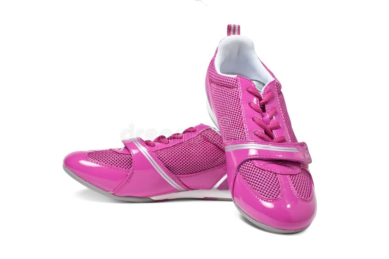 Pink athletic shoes stock image. Image of background - 12112051