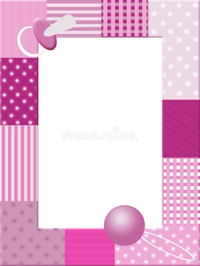 Pink babies photo frame stock illustration. Illustration of birth