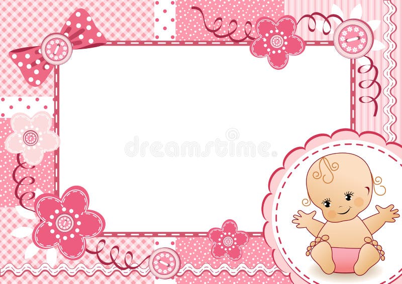 Pink baby frame. stock illustration Pink baby frame. stock illustration